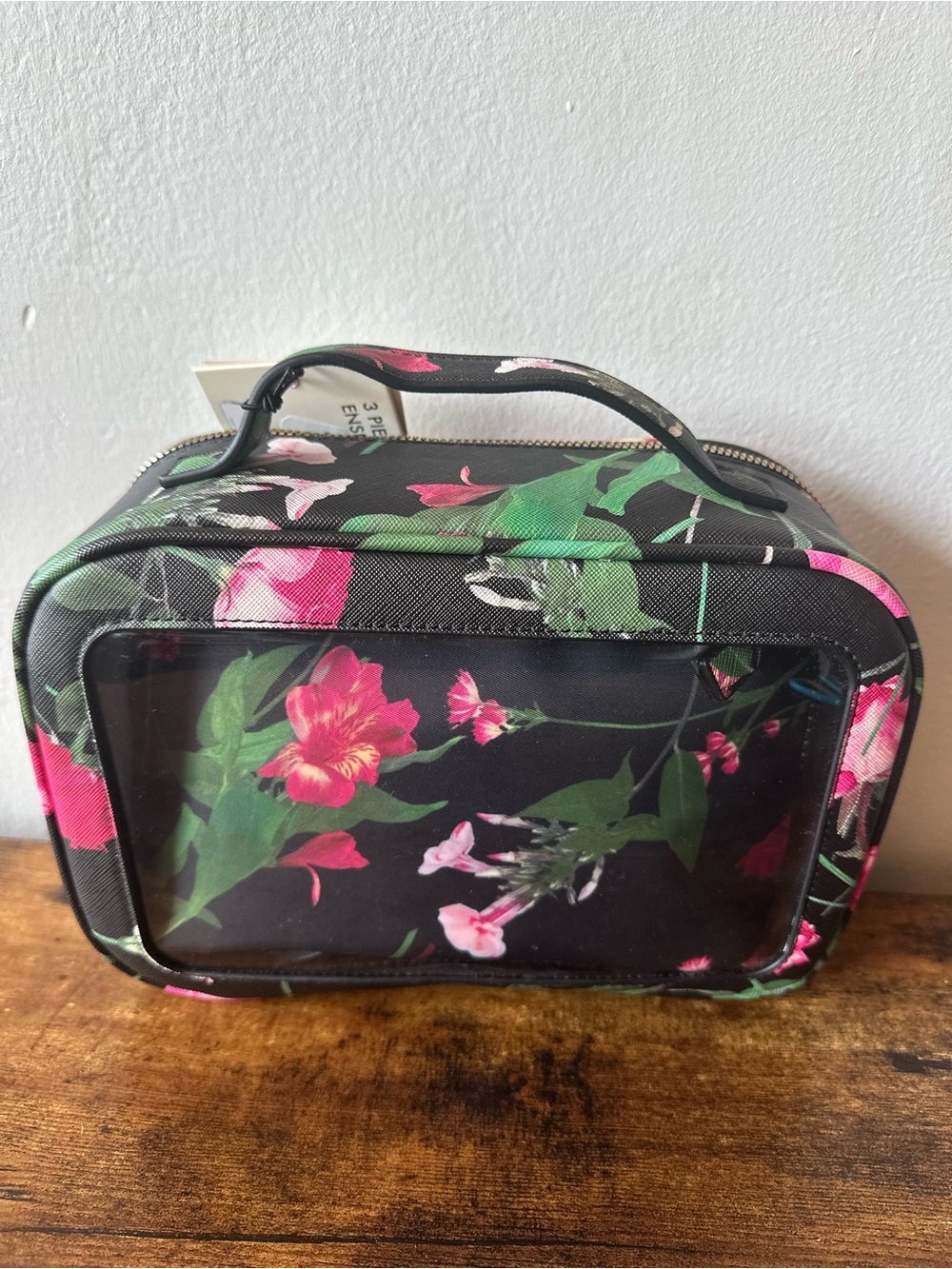 Ted Baker 3-Piece Black Floral Travel Cosmetic Set Giftable Luxury NWT - Picture 7 of 7